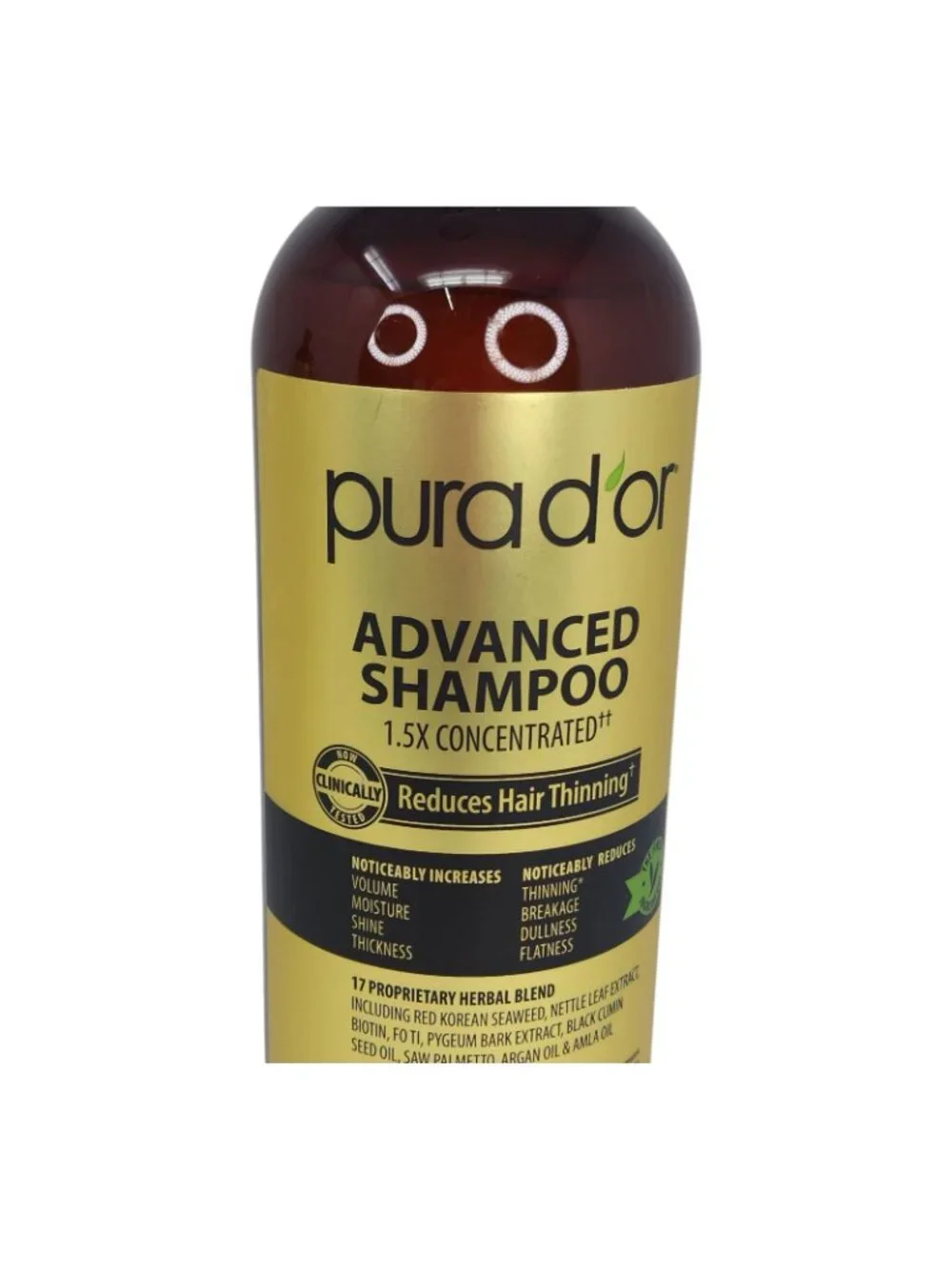 Pura Dor Advanced Shampoo Jumbo 33.8oz Reduces Hair Thinning Volumizes 2 Pack